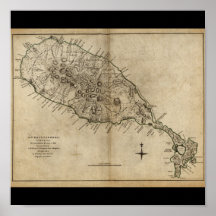 Mapa de St Christopher (St. San Cristobal), el Car Posters
