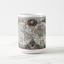 Mapa de Viejo Mundo 1630 Tazas