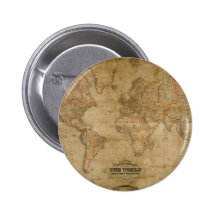 Mapa de Viejo Mundo antiguo en un Pin