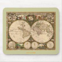 MAPA de Viejo Mundo histórico 1660 Mousepad Tapetes De Raton