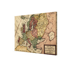 Mapa del anticuario 1721 de Europa del Moll de Her Impresion En Lona