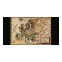 Mapa del anticuario 1721 de Europa del Moll de Her Tarjeta Fotografica Personalizada