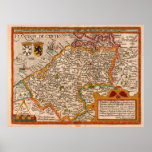 Mapa del condado de Flandes por el patio de Matías Poster