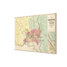 Mapa del distrito de Columbia, Washington Lienzo Envuelto Para Galerias
