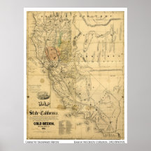 Mapa del estado de California, 1851 Impresiones