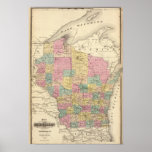 Mapa del estado de Wisconsin Impresiones
