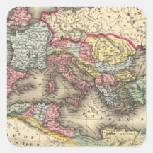 Mapa del imperio romano pegatinas cuadradases