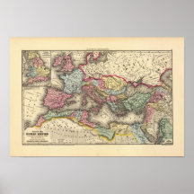 Mapa del imperio romano poster