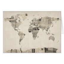 Mapa del mapa del mundo de las postales viejas felicitaciones
