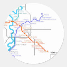 Mapa del metro de Roma Etiquetas Redondas