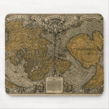 Mapa del mundo 1531 del vintage en los postes Mous Alfombrilla De Ratón