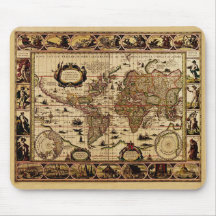 Mapa del mundo 1635 alfombrilla de ratón