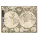 Mapa del mundo 1660 de la antigüedad de Frederick  Pizarras Blancas De Calidad