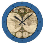 Mapa del mundo 1660 de la antigüedad de Frederick  Relojes De Pared