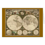 Mapa del mundo 1660 de la antigüedad de Frederick  Felicitacion