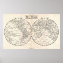 Mapa del mundo a partir de 1860 posters