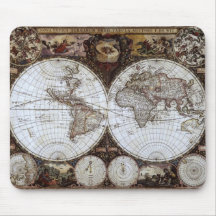 Mapa del mundo antiguo alfombrilla de ratones