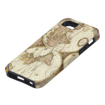 Mapa del mundo antiguo, C. 1680. Por Frederick de  iPhone 5 Case-Mate Funda