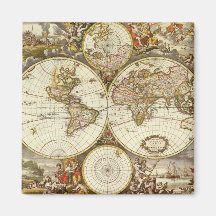 Mapa del mundo antiguo, C. 1680. Por Frederick de  Imanes