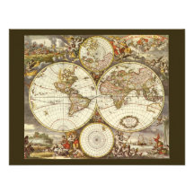 Mapa del mundo antiguo, C. 1680. Por Frederick de  Comunicado