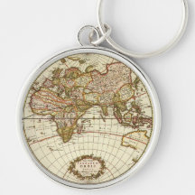 Mapa del mundo antiguo, C. 1680. Por Frederick de  Llavero Personalizado