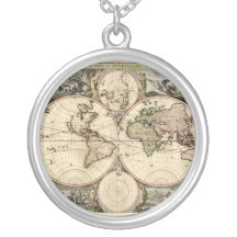 Mapa del mundo antiguo de Nicolao Visscher, circa  Joyeria