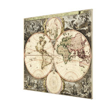 Mapa del mundo antiguo de Nicolao Visscher, circa  Impresion De Lienzo