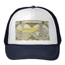 Mapa del mundo antiguo gorros bordados