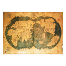 Mapa del mundo de 1418 chinos de Gavin Menzies Fotografias