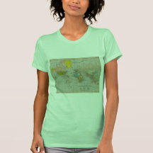 Mapa del mundo del vintage camiseta