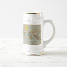 Mapa del mundo del vintage taza