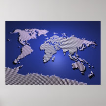 Mapa del mundo en azul impresiones