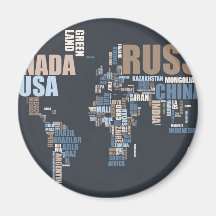 Mapa del mundo en palabras imán