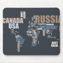Mapa del mundo en palabras tapete de raton