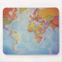 Mapa del mundo fresco tapetes de ratón
