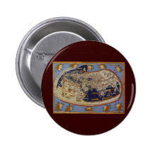 Mapa del mundo Ptolemaic antiguo del vintage, 1482 Pin