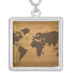 Mapa del mundo texturizado viruta joyerias personalizadas