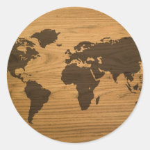 Mapa del mundo texturizado viruta etiqueta redonda
