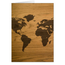 Mapa del mundo texturizado viruta tarjeta