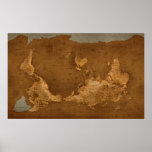 Mapa del mundo - upside-down impresiones
