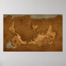 Mapa del mundo - upside-down impresiones