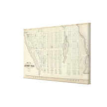 Mapa del parque de Asbury, el condado de Monmouth, Lona Envuelta Para Galerias