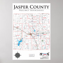 Mapa del recinto del condado de Jasper Posters