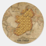 Mapa del regalo de calidad de Irlanda Eire Erin Etiqueta Redonda