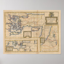 Mapa del siglo XVIII del nuevo testamento Impresiones