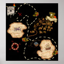 Mapa del tesoro de la milla de la charca posters