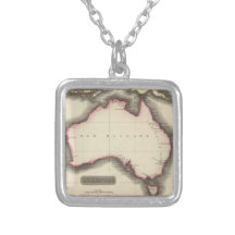 Mapa del vintage de Australia (1817) Collar Personalizado