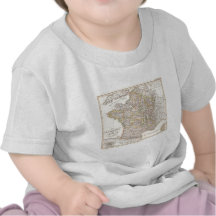 Mapa del vintage de Francia (1850) Camisetas