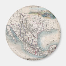 Mapa del vintage de México (1851) Iman De Nevera