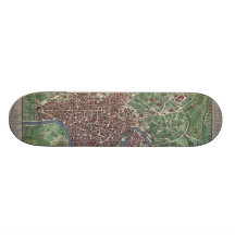 Mapa del vintage de Roma Italia (1721) Tabla De Skate